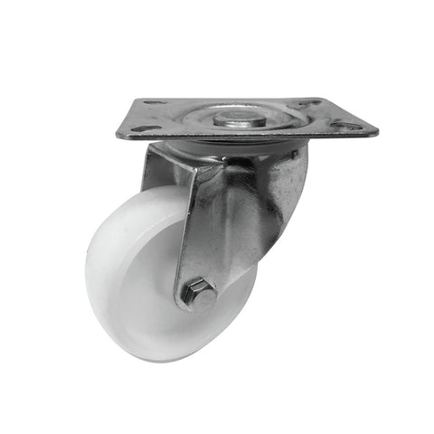 Move It 80mm White Polypropylene Swivel Plate Castor, Indoor, 120kg