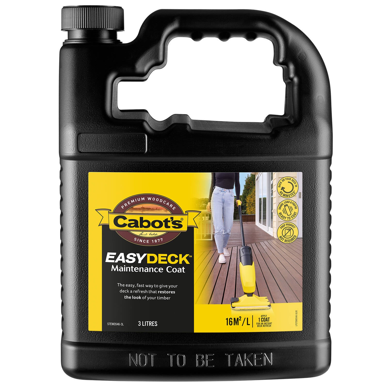 Cabot's EasyDeck Maintenance Coat Refill 3L, Water Based, Timber Decking, Outdoor