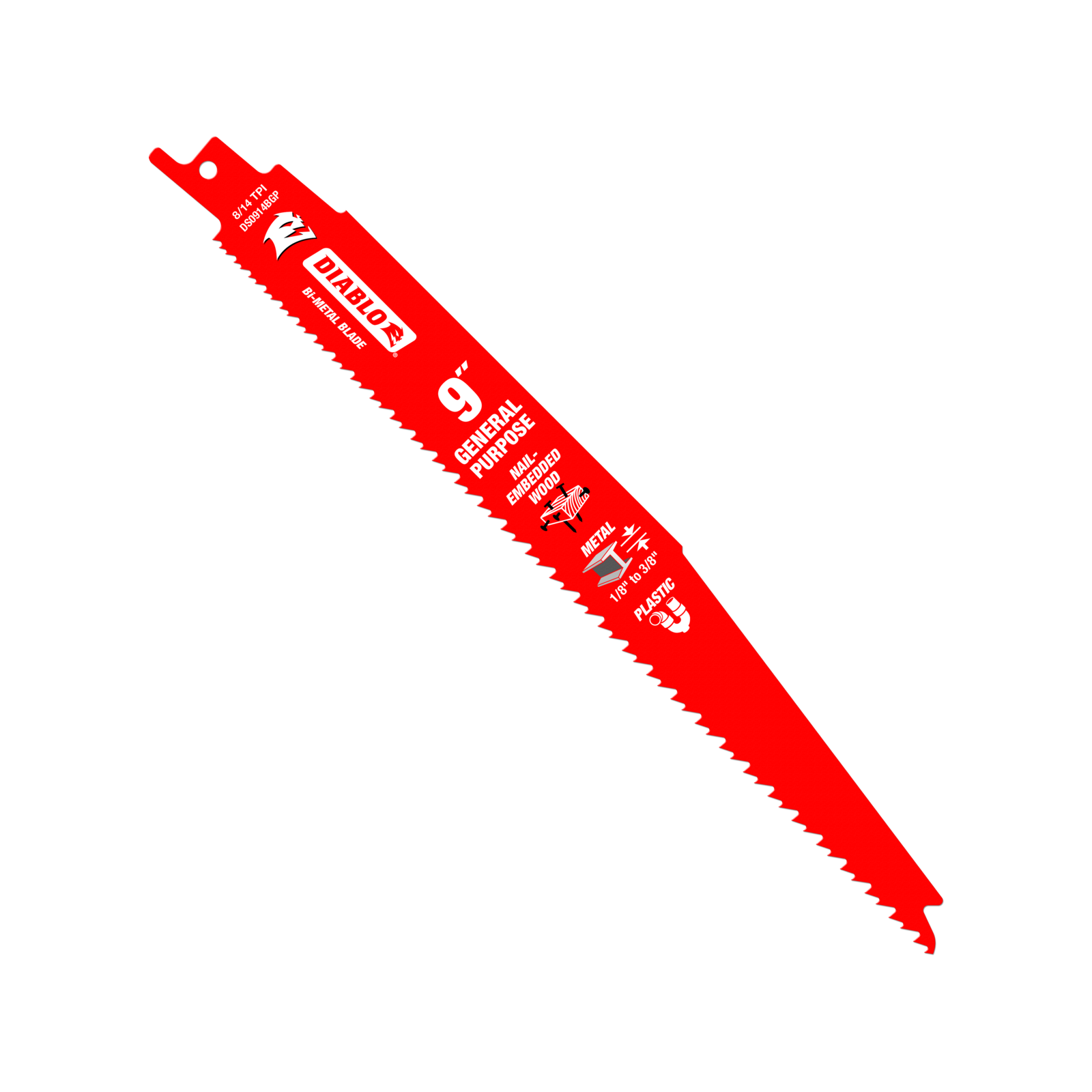 Diablo 9 inch Bi-Metal General Purpose Reciprocating Saw Blades 15 Pack Red