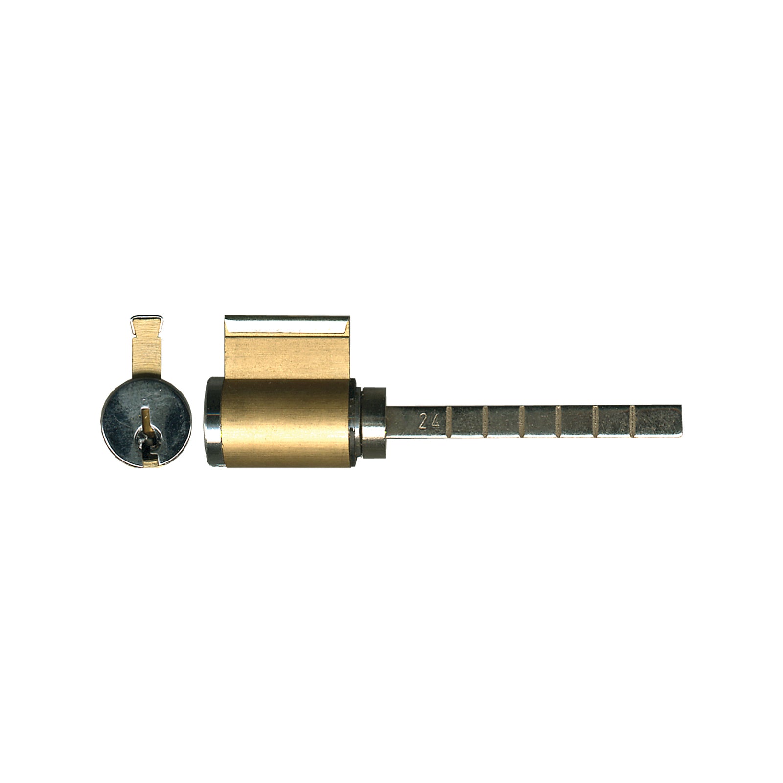 Rolltrak 5 Pin Single Cylinder Lock with Tail Brass - 2 Keys
