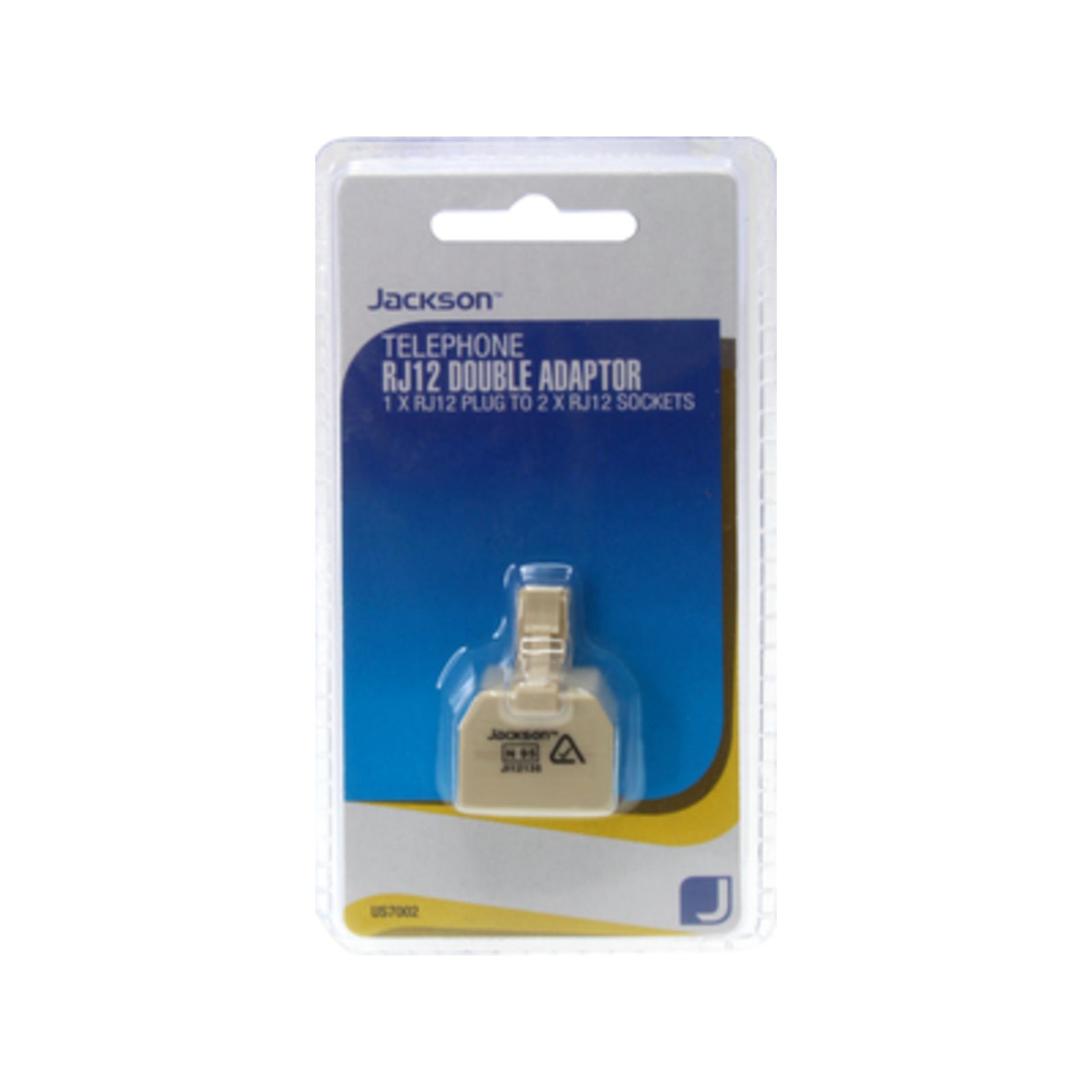 Jackson RJ12 Double Adaptor 6P4C Beige US7002