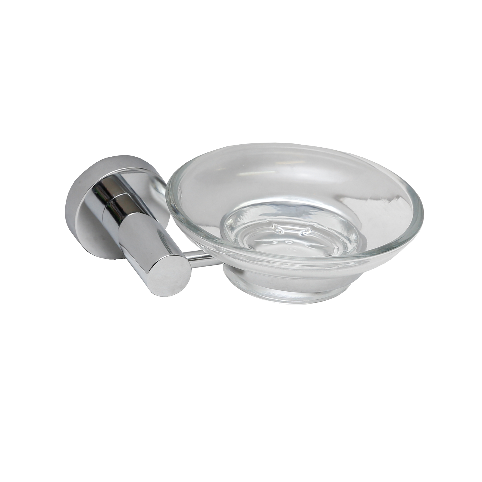 Estilo Chrome Bella Soap Dish Plated Zinc Alloy Toughened Glass Wall Mount