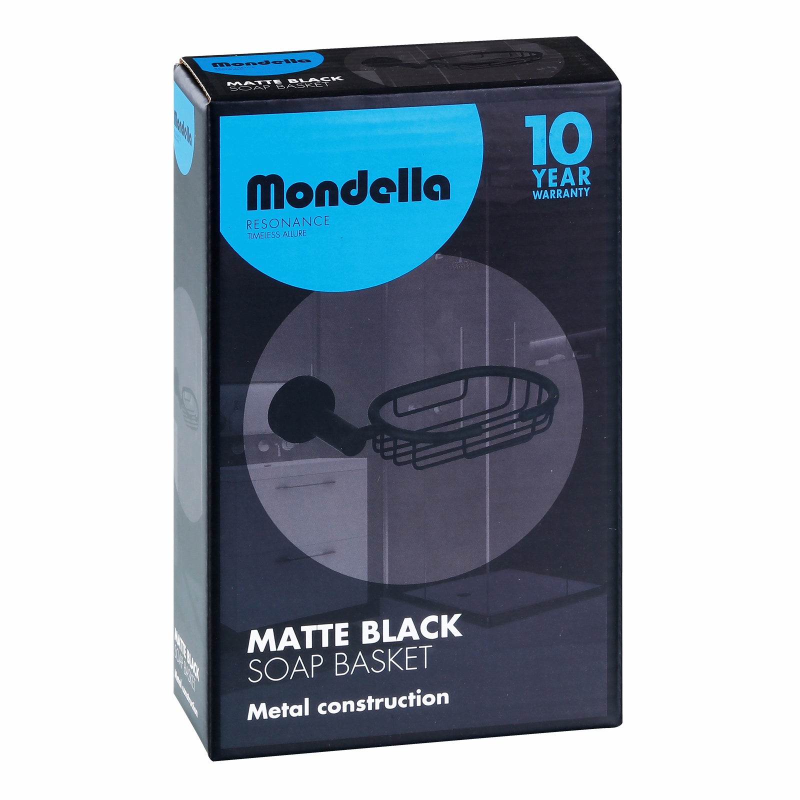 Mondella Resonance Matte Black Soap Basket 180 x 50 x 150mm
