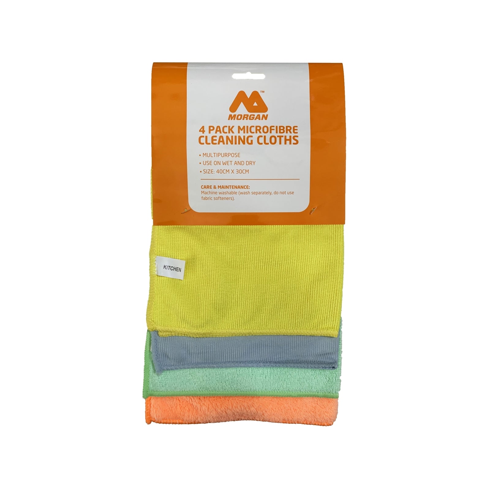 Morgan 390 x 200mm Microfibre Cleaning Cloths 4 Pack