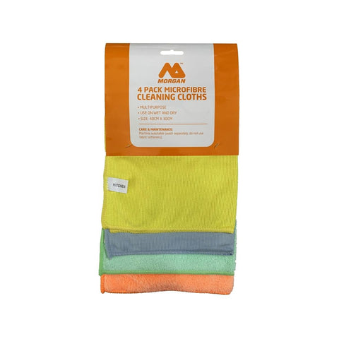 Morgan 390 x 200mm Microfibre Cleaning Cloths 4 Pack