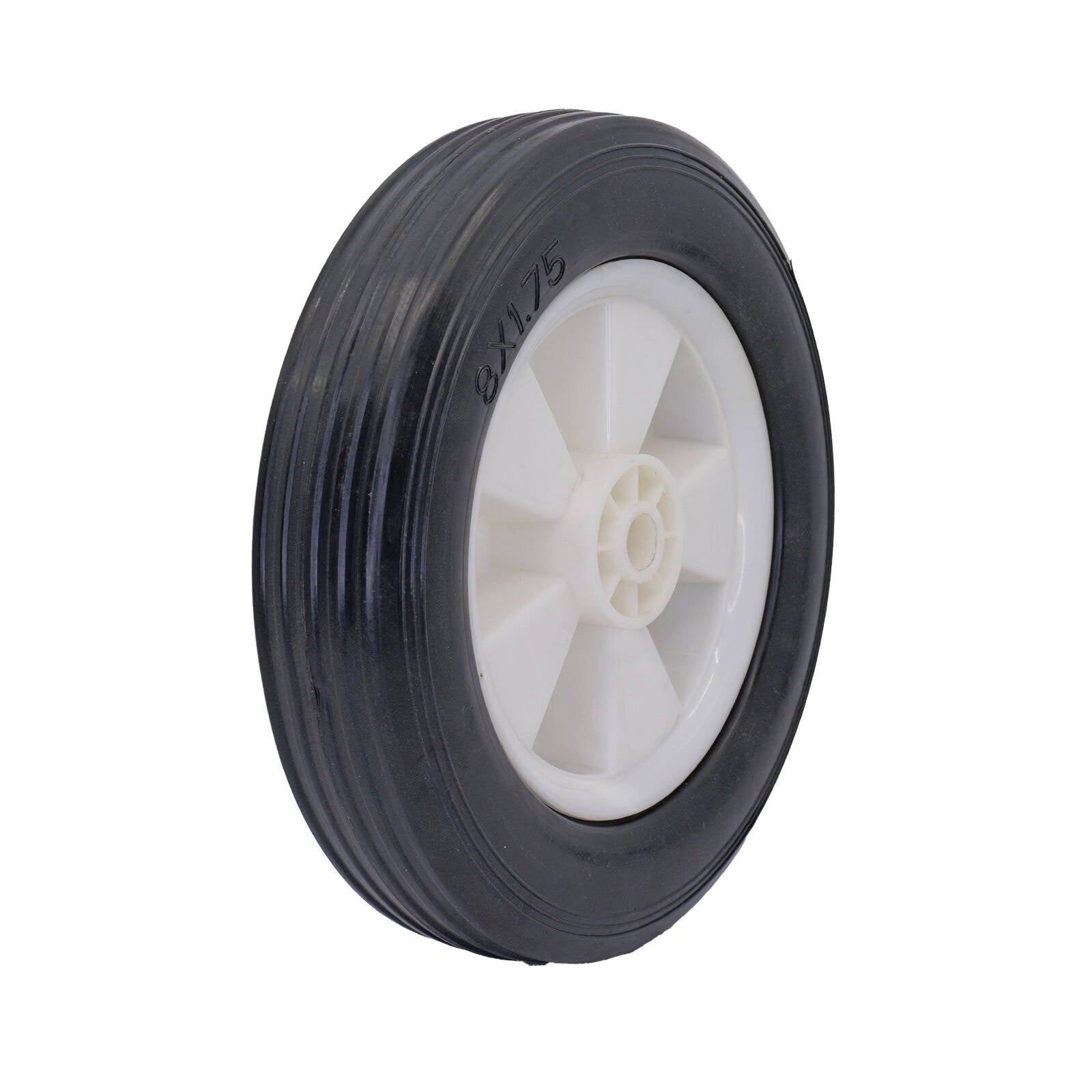 Move It 200mm Black Rubber Tyre With White Plastic Centre 70kg