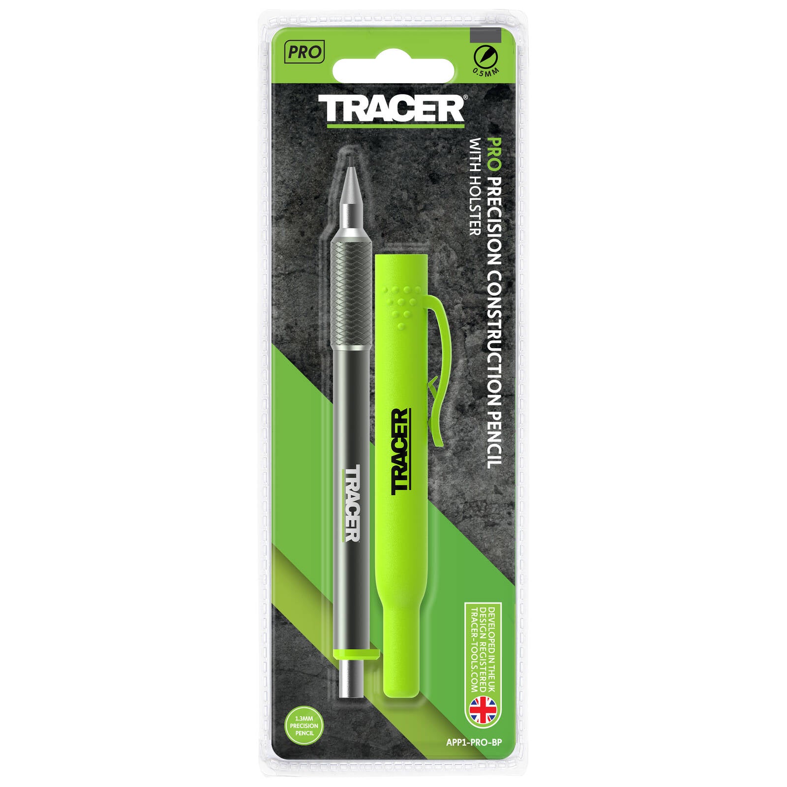TRACER PRO 1.3mm Aluminium Precision Construction Pencil with Holster Marking Tool