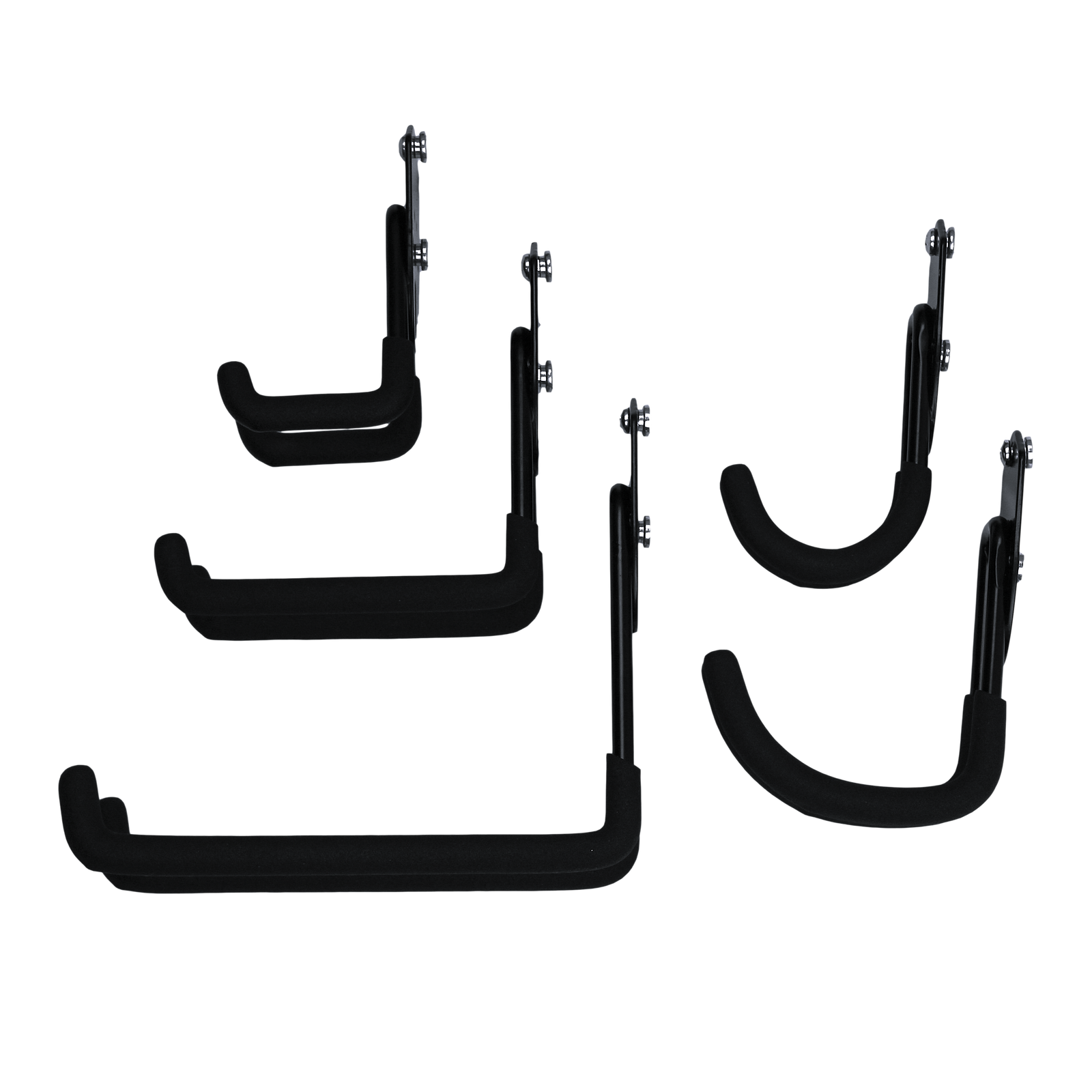 StorEase Large Wall Storage System J Hook, Black Powder Coated Steel, Indoor