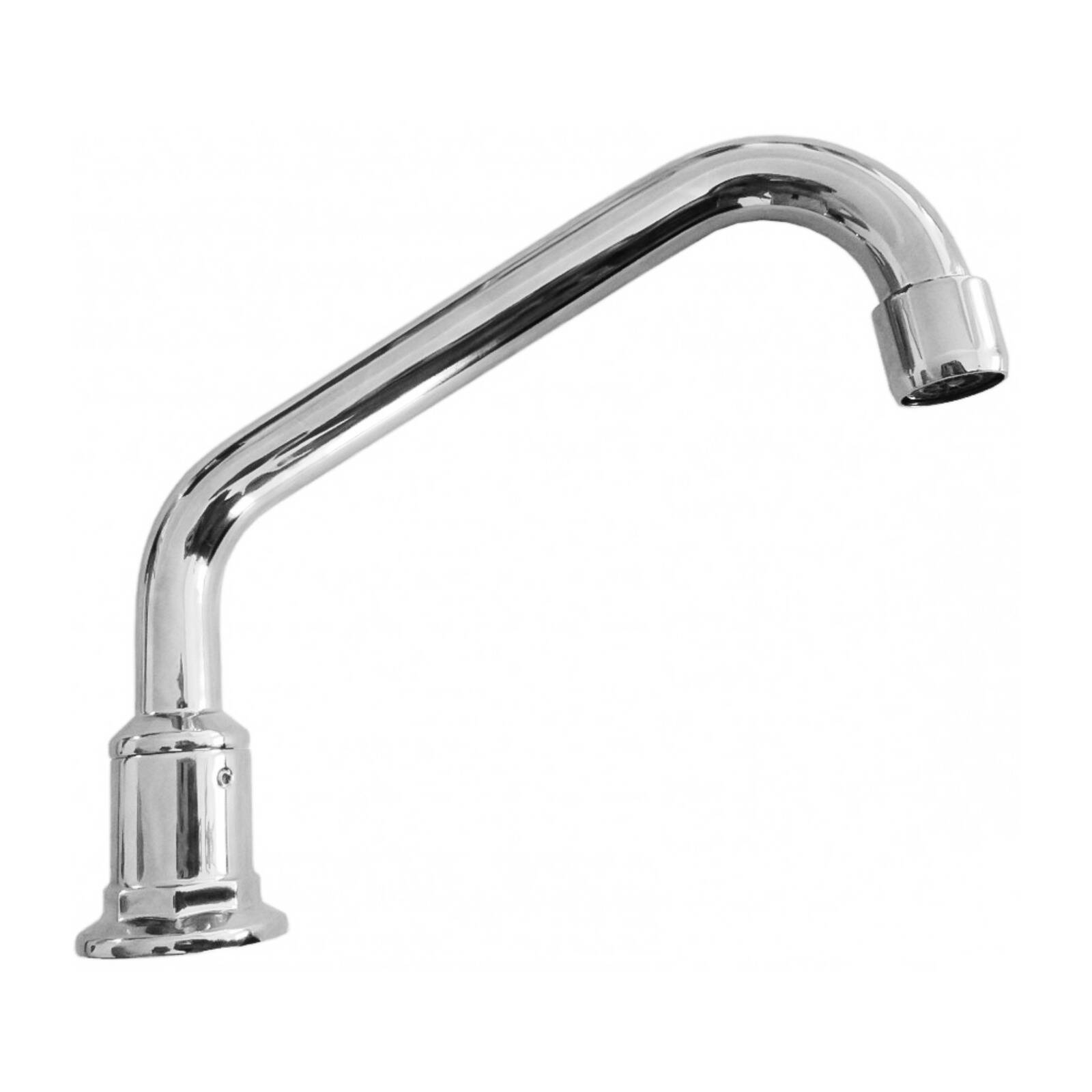 Shaw & Mason 180mm Chrome Swivel Hob Tube Spout, Brass, 9L/min WELS 3 Star