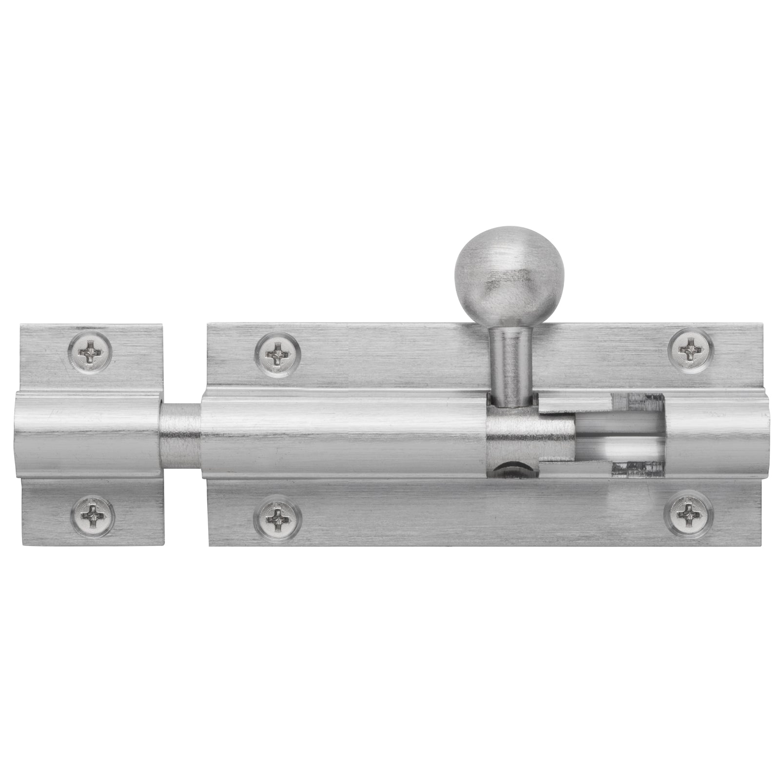 Delf Trade Barrel Bolt 75 x 32 x 9.5mm Satin Chrome - 25mm Throw Zinc Alloy