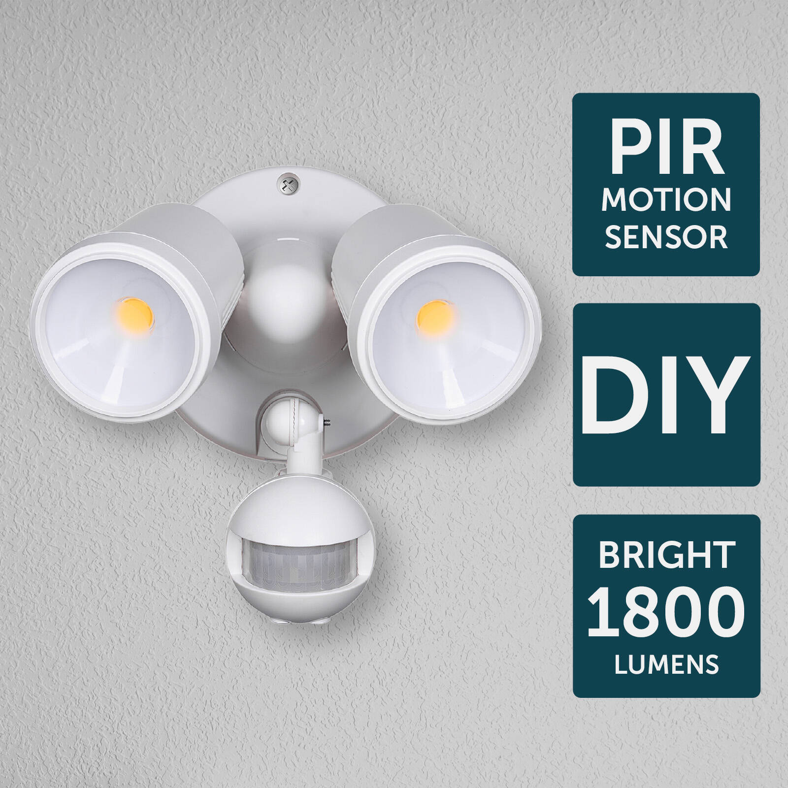 Brilliant White Raptor III DIY Twin 20W LED Security Light with Sensor Outdoor 22595/05