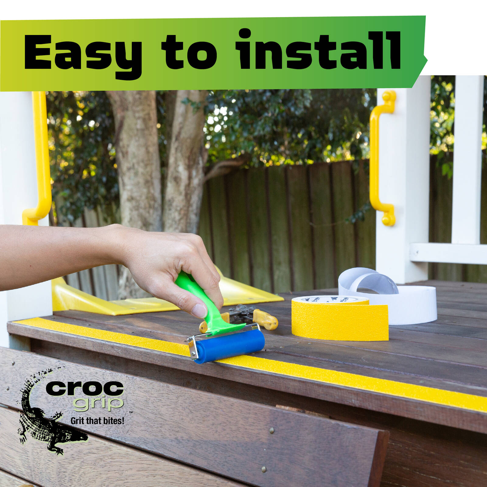Croc Grip 300 x 65mm Black Rubber Anti-Slip Steps, 2 Pack