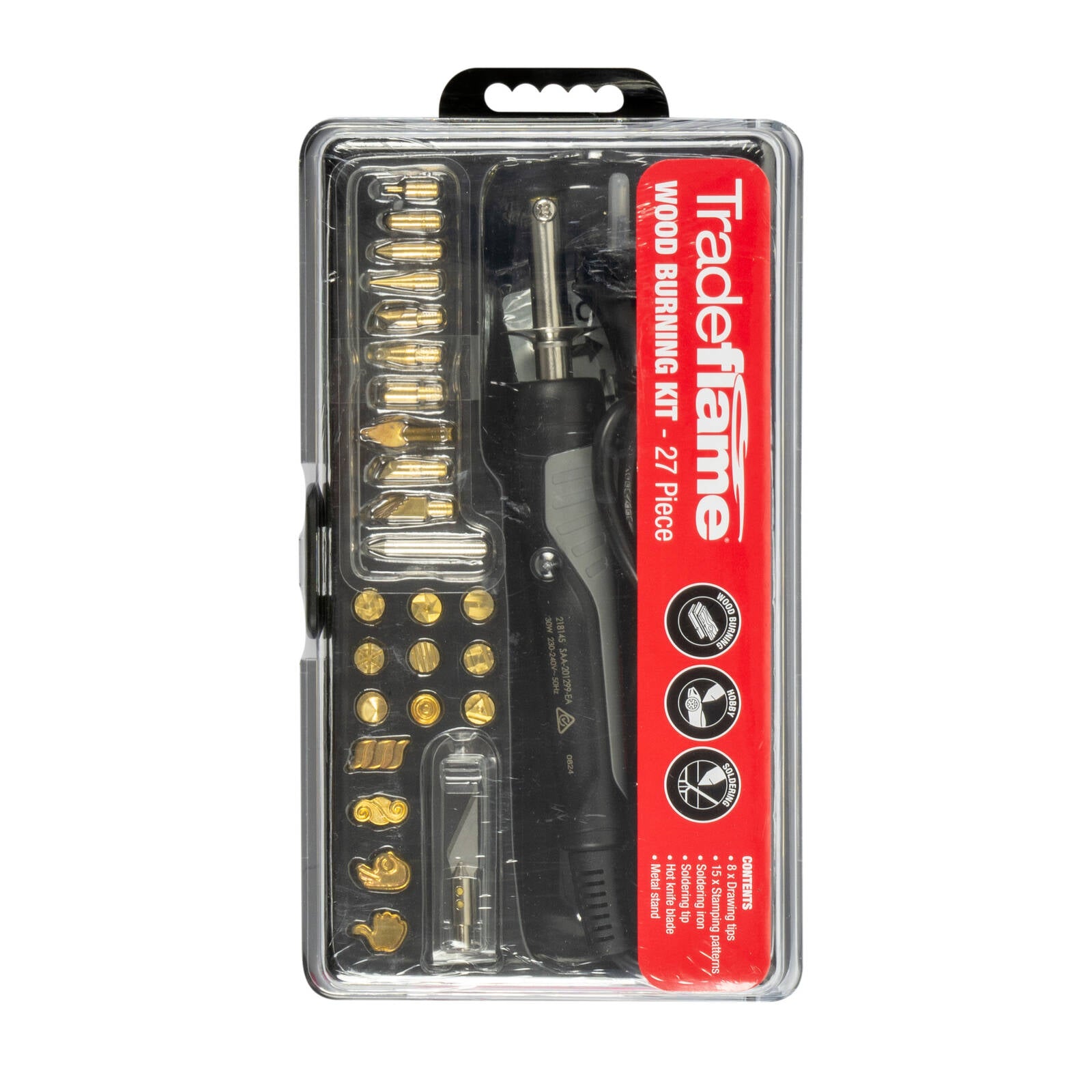 Tradeflame 27 Piece Wood Burning and Soldering Kit 30W 240V