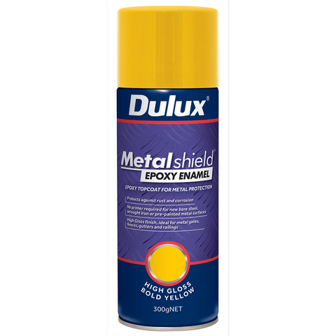 Dulux Metalshield Epoxy Enamel Gloss Spray Paint 300g Bold Yellow - SuperSaverAU - view 1