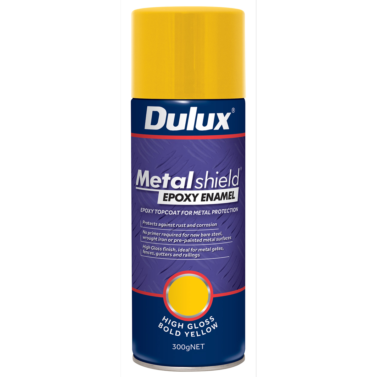 Dulux Metalshield 300g Epoxy Enamel Gloss Spray Paint Bold Yellow