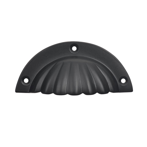 Prestige 92mm Shell Pull Knob, Matte Black Cast Iron