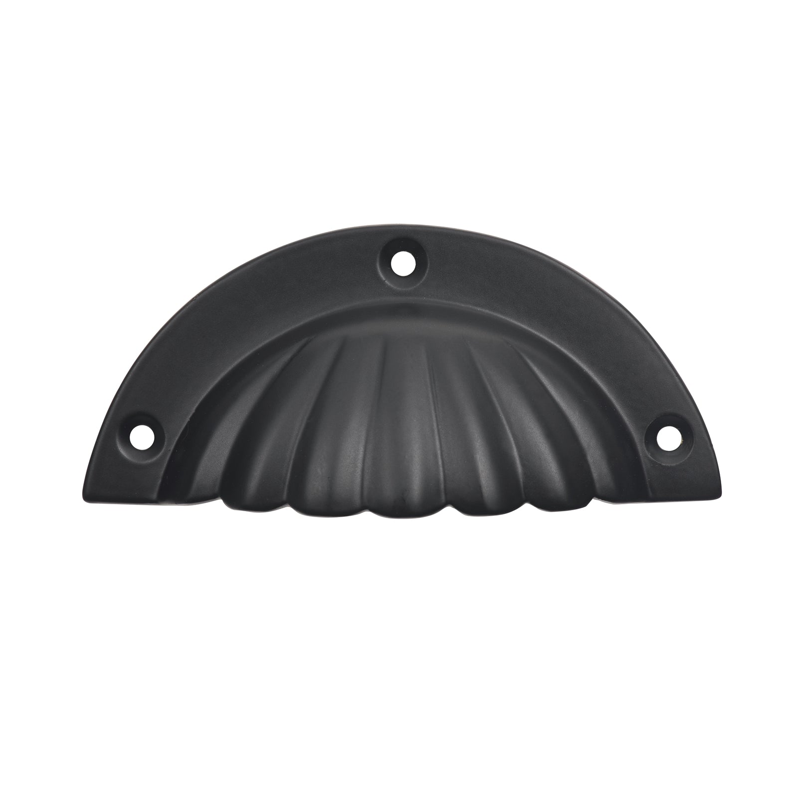 Prestige 92mm Shell Pull Knob, Matte Black Cast Iron