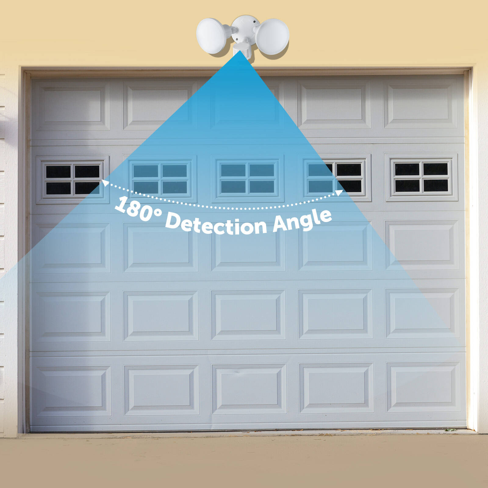 Arlec 20W LED Twin Security Floodlight with Motion Sensor, IP-Rated, White MAL404