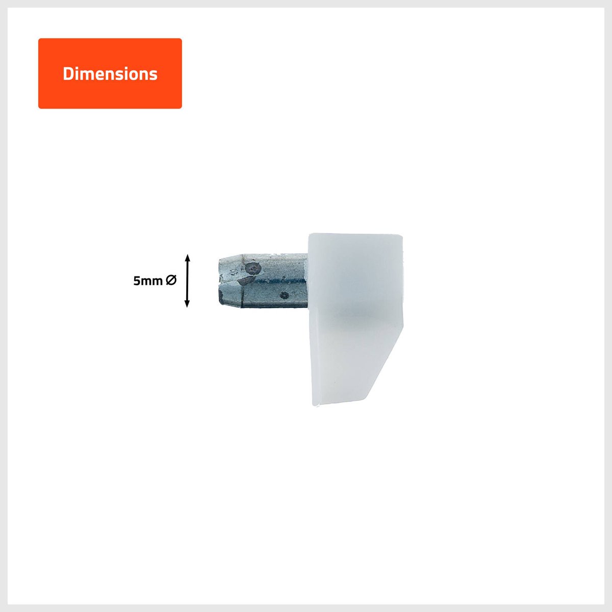 Taskmaster 5mm White Plastic Shelf Support 20 Pack