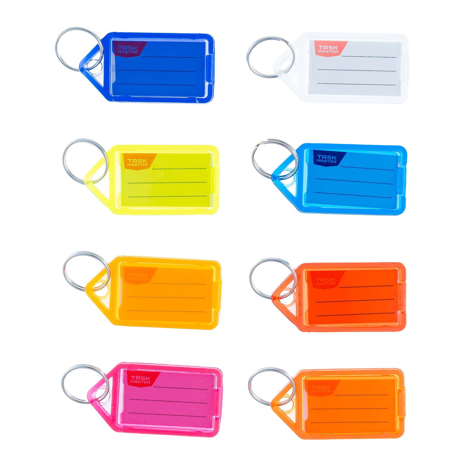 Taskmaster Key Tags with Key Ring, 56 x 29 x 6mm, 20 Pack