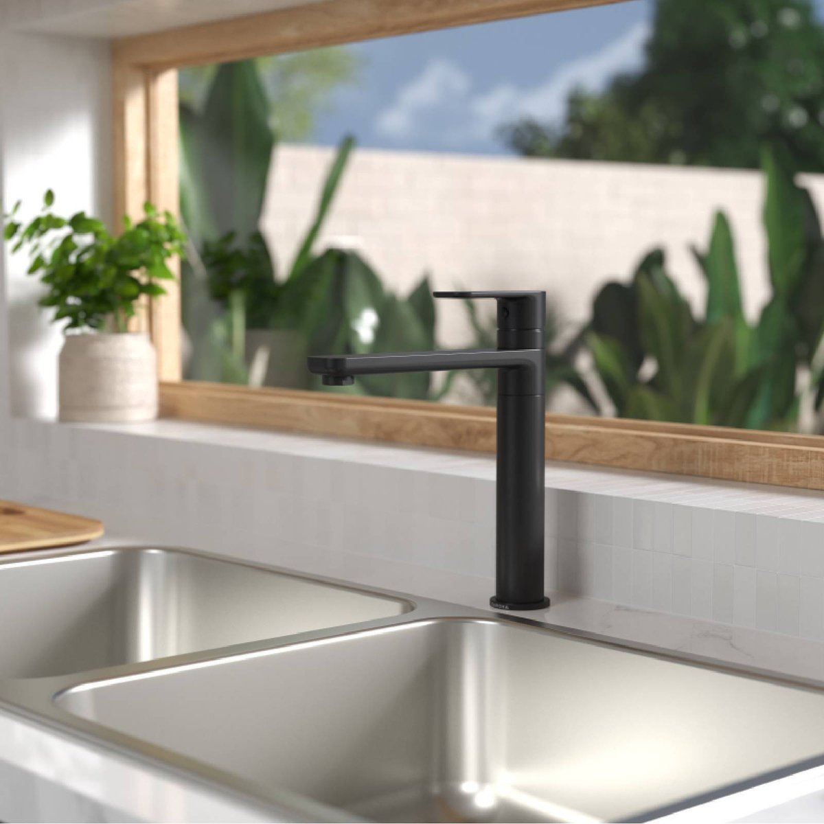 Caroma Black Luna Sink Mixer - Lead Free Brass - 50mm x 260mm x 231mm - Black - Easy Clean Aerator - SuperSaverAU - view 3