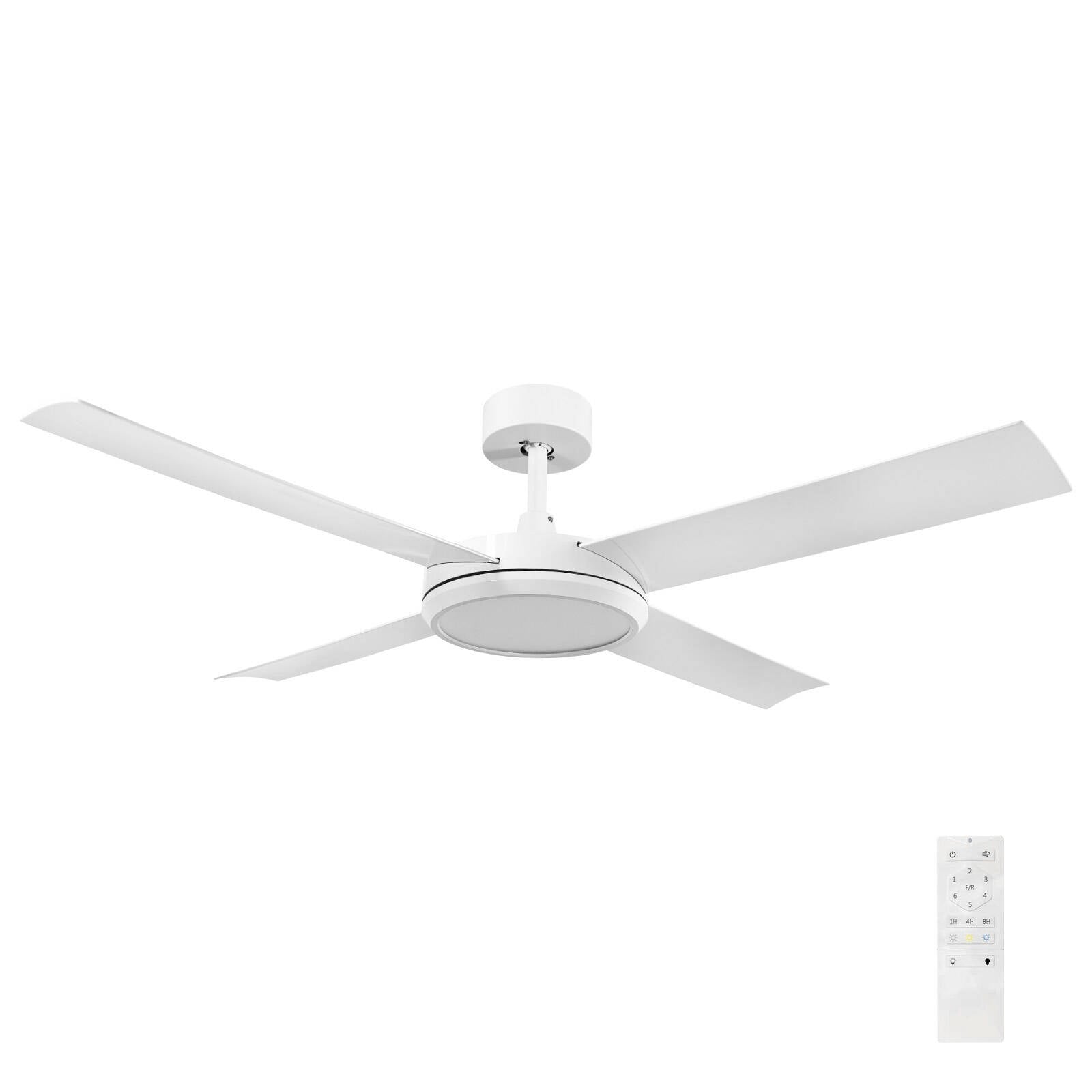 Brilliant Lighting 52" White LED CCT Inaya DC Ceiling Fan with Light & Remote 22700/05