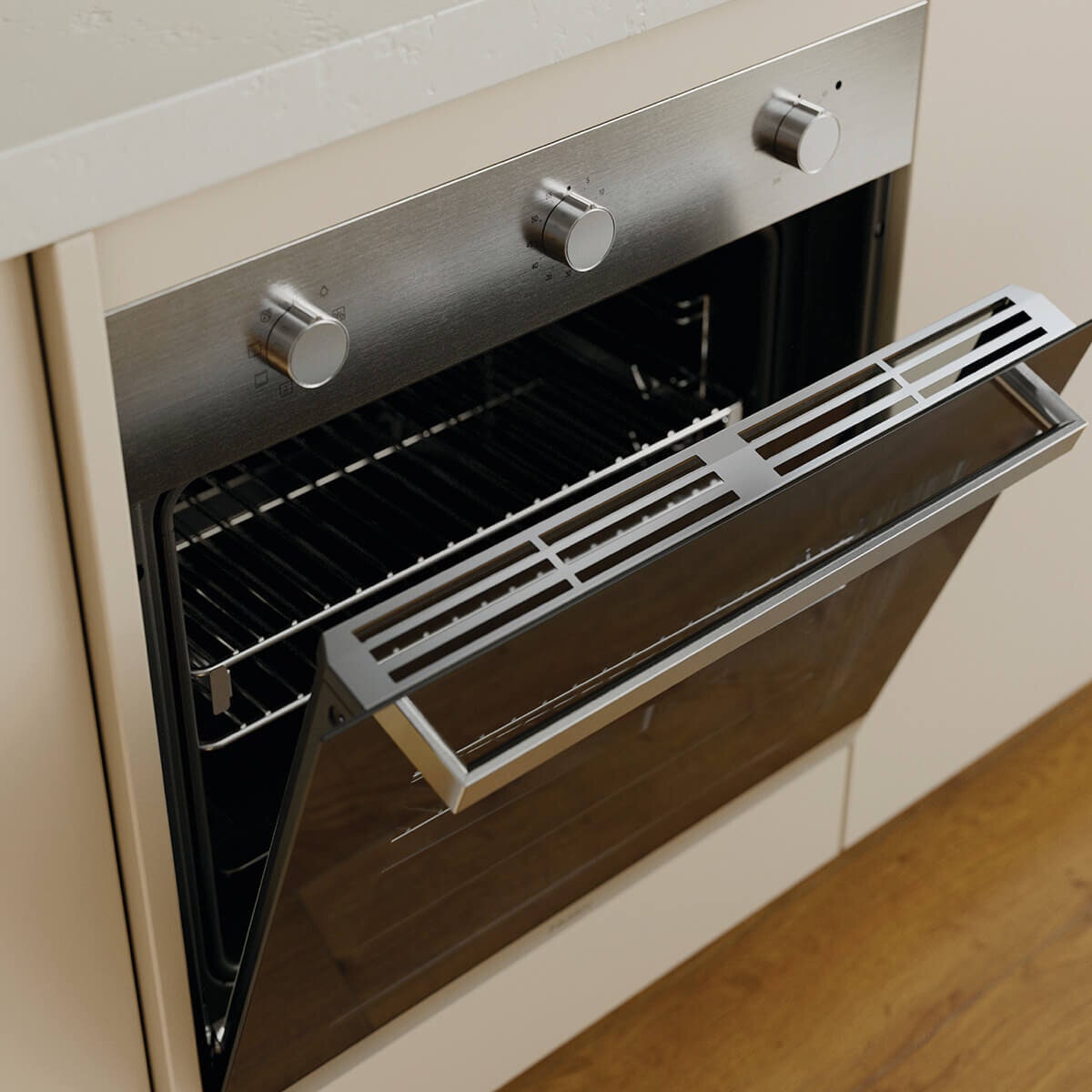 Haier 60cm Series 300 Electric Oven - 70L, 10A Plug-In, Stainless Steel Finish, Double Glazed - HWO60S7MX5