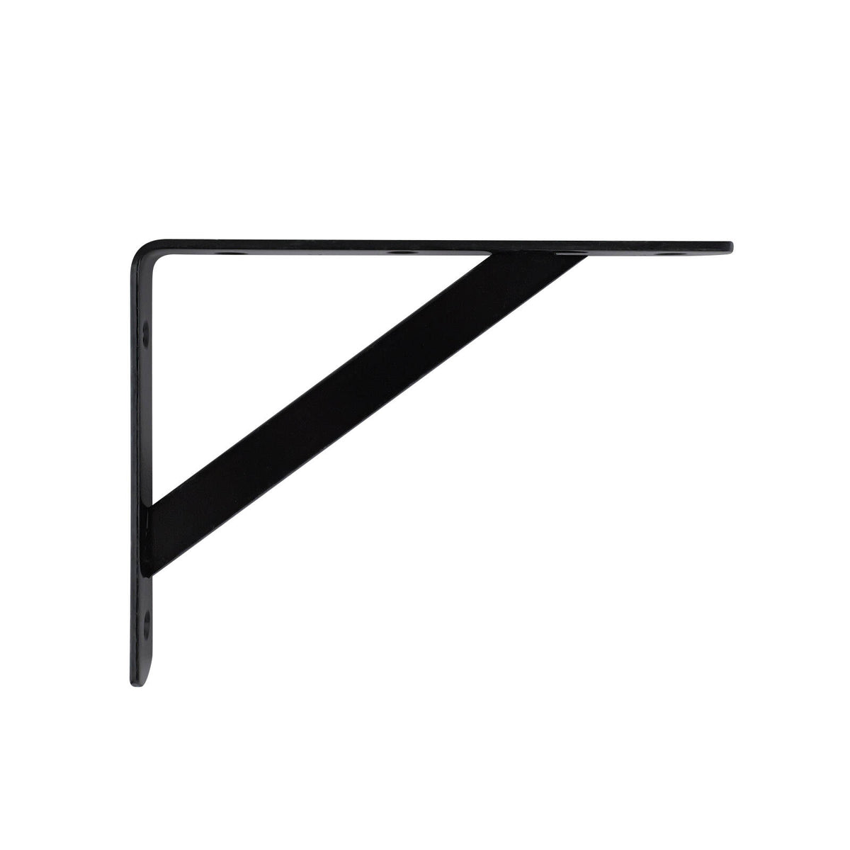 Carinya 200 x 150mm Black Heavy Duty Straight Stayed Bracket, Powder Coated Steel, 225kg