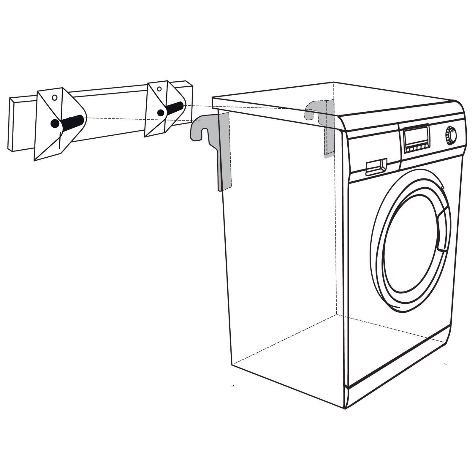 Carinya Universal Clothes Dryer Wall Mount Kit 2 Wall Brackets White Steel