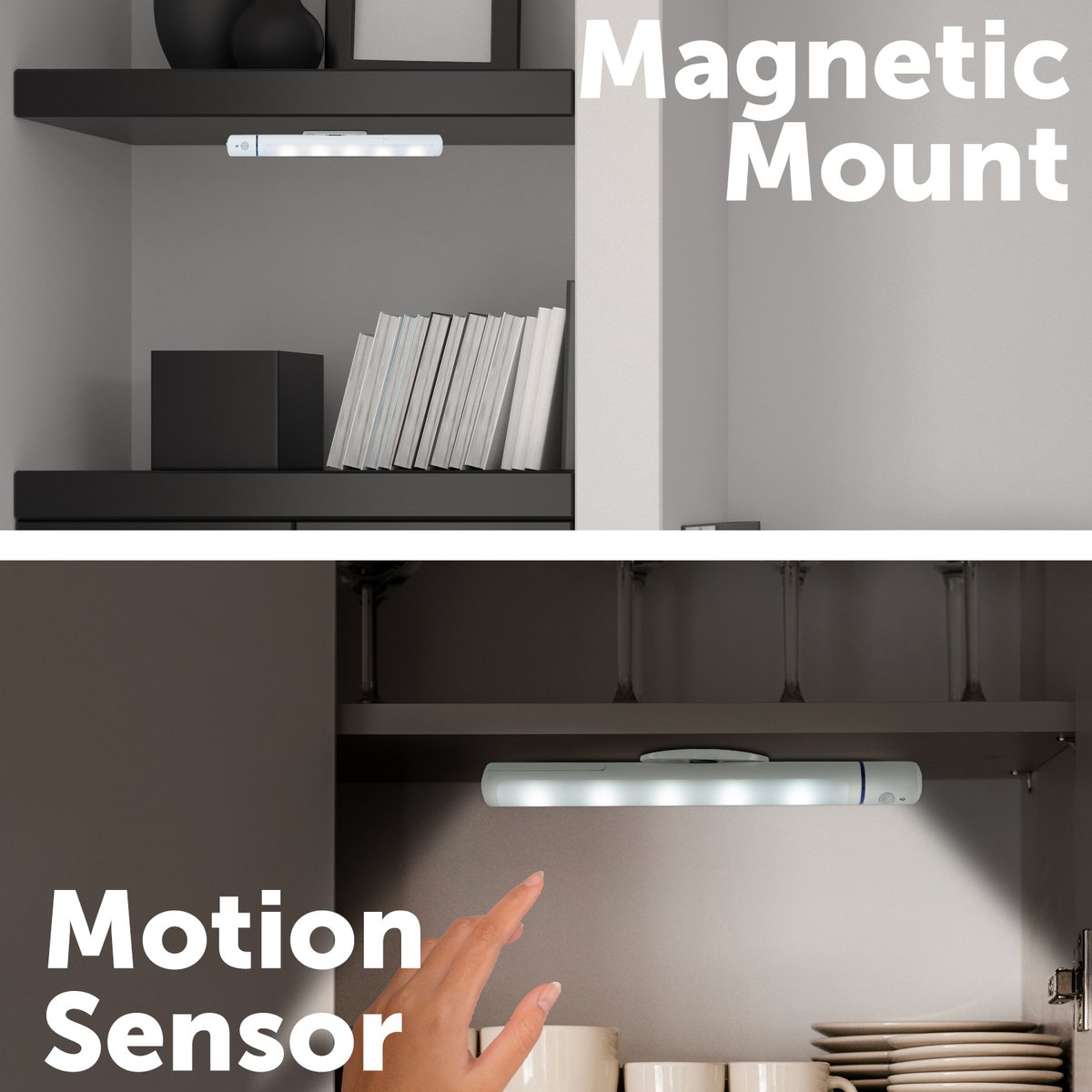 Arlec Magnet Mount Sensor Bar Light Cordless Indoor UC521