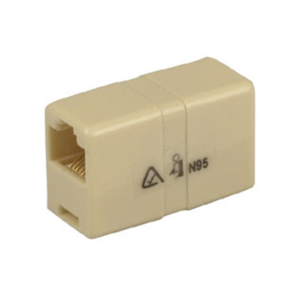 Jackson RJ45 to RJ45 Telephone Joiner 8P8C Inline Coupler, Beige