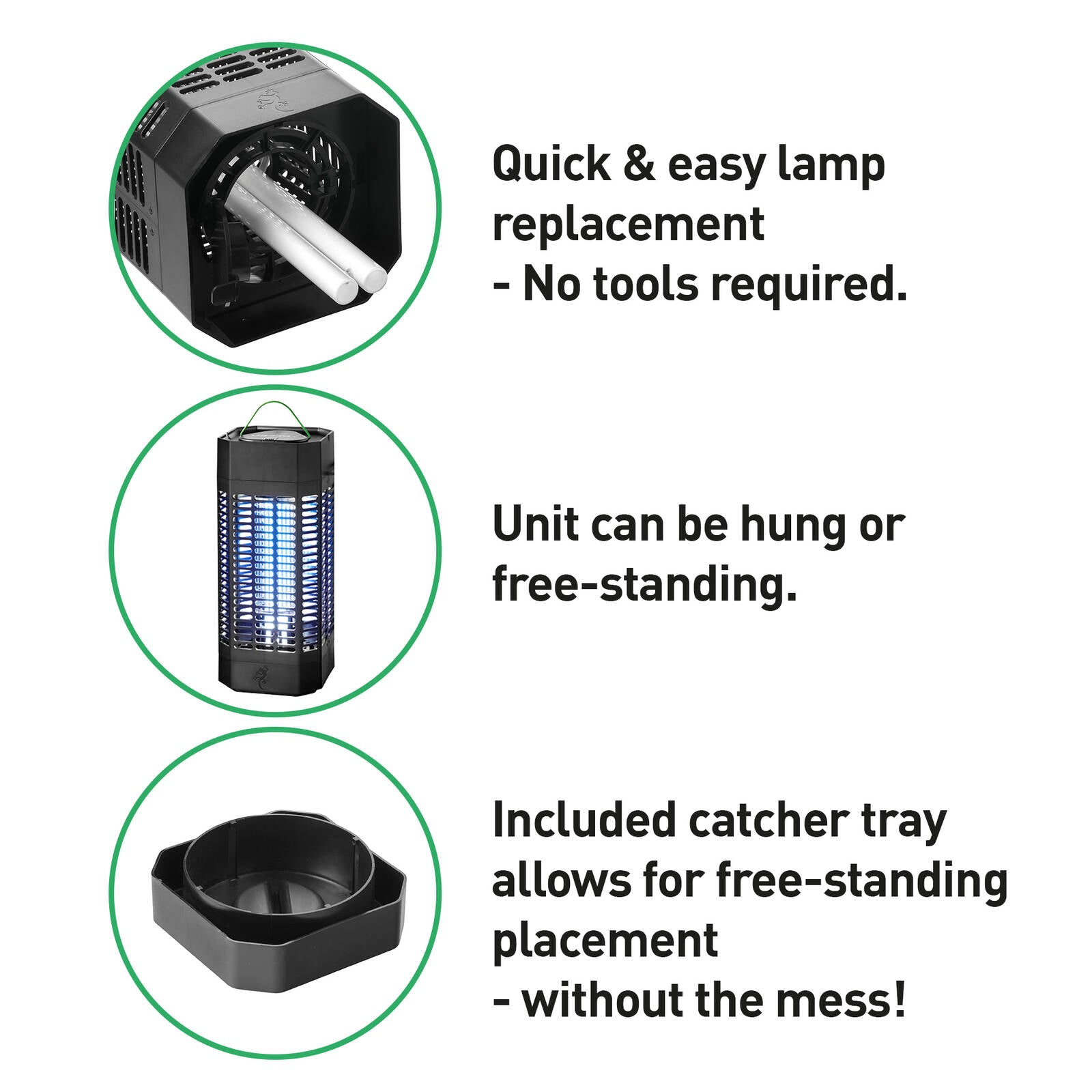 Gecko Large LED Insect Zapper Outdoor Corded High-Impact Plastic 24GKOLT50V1LED