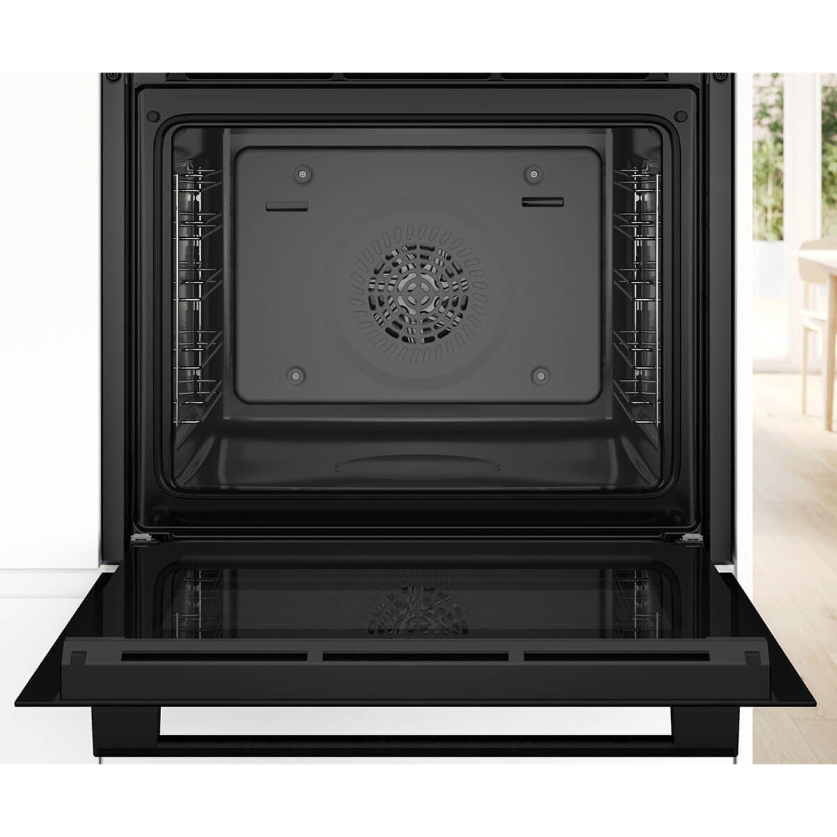 Bosch Series 4 60cm Built-In Electric Oven - 71L, 3D Hotair, EcoClean Direct, Black - HBA534BB3A