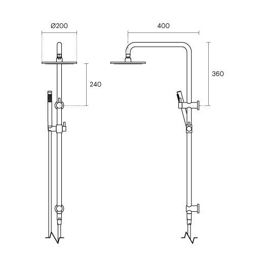 Rogerseller Tonic Dual Baton Shower - 3 Star Water Rating, 9L/min - Graphite - 3506002905