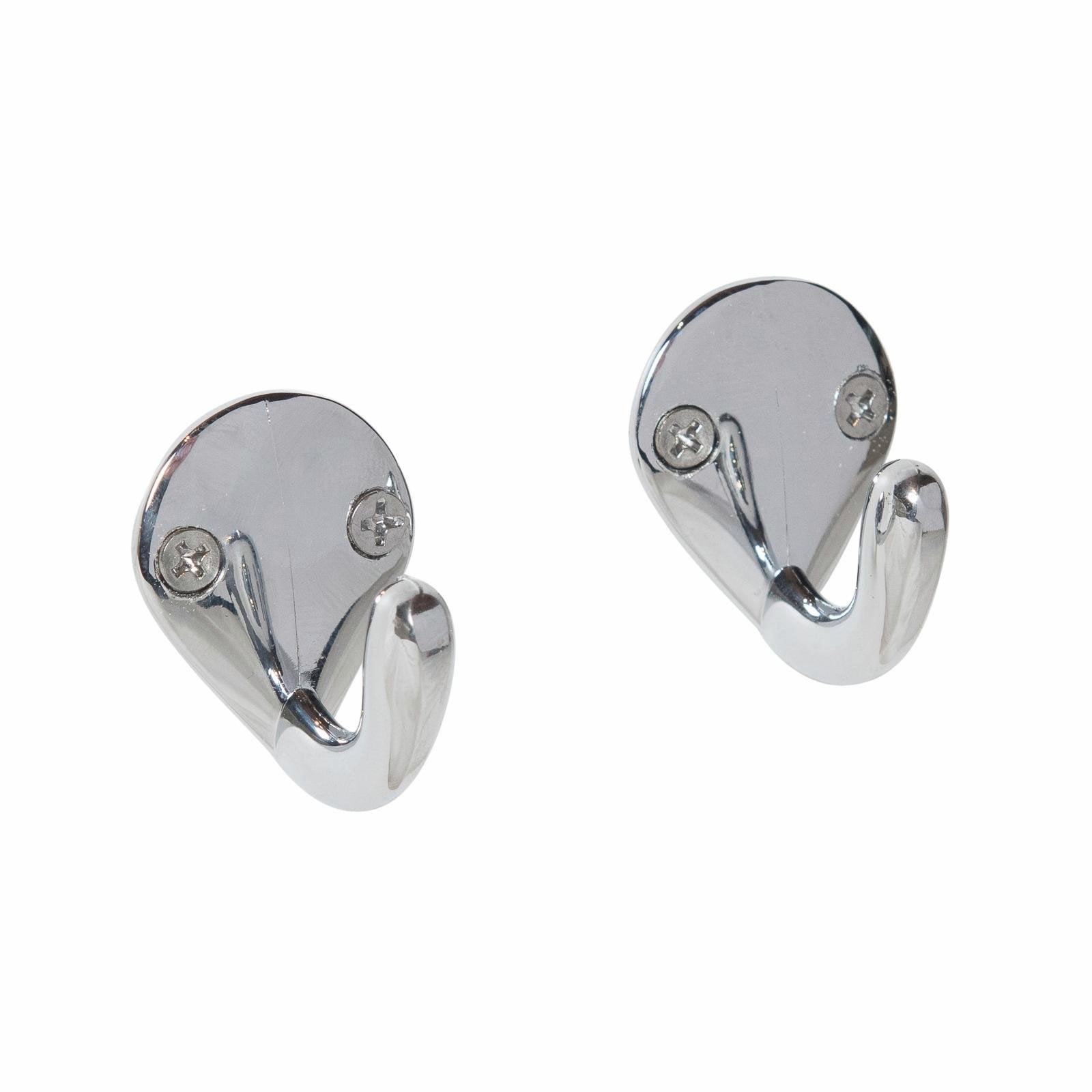 Syneco 40mm Chrome Plated Zinc Robe Hook - 2 Pack