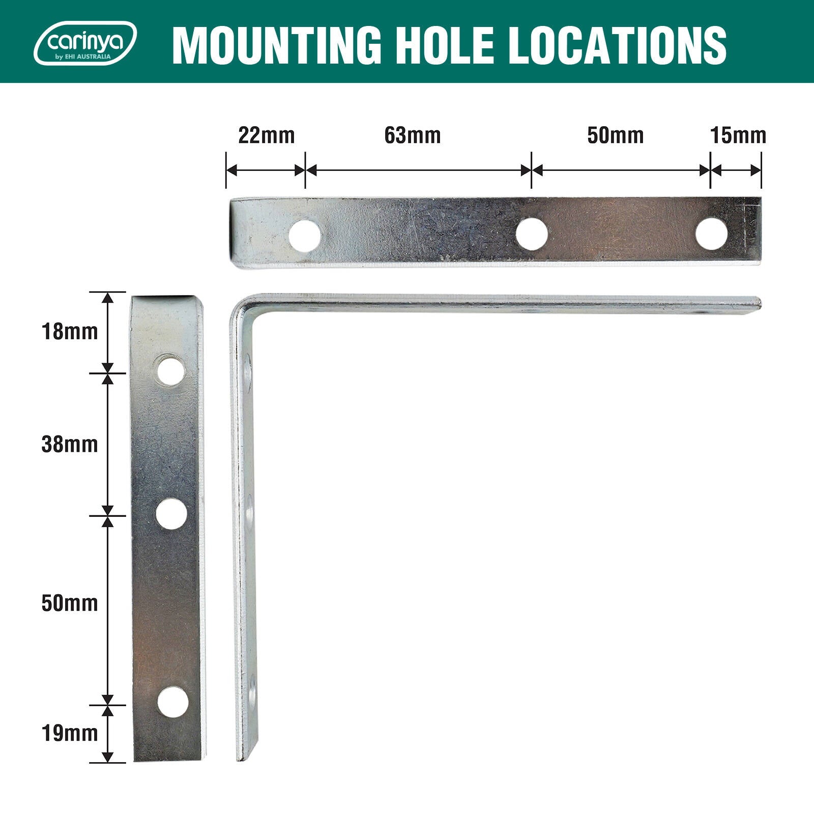 Carinya 150 x 125mm Silver Zinc Plated Steel Heavy Duty Angle Bracket