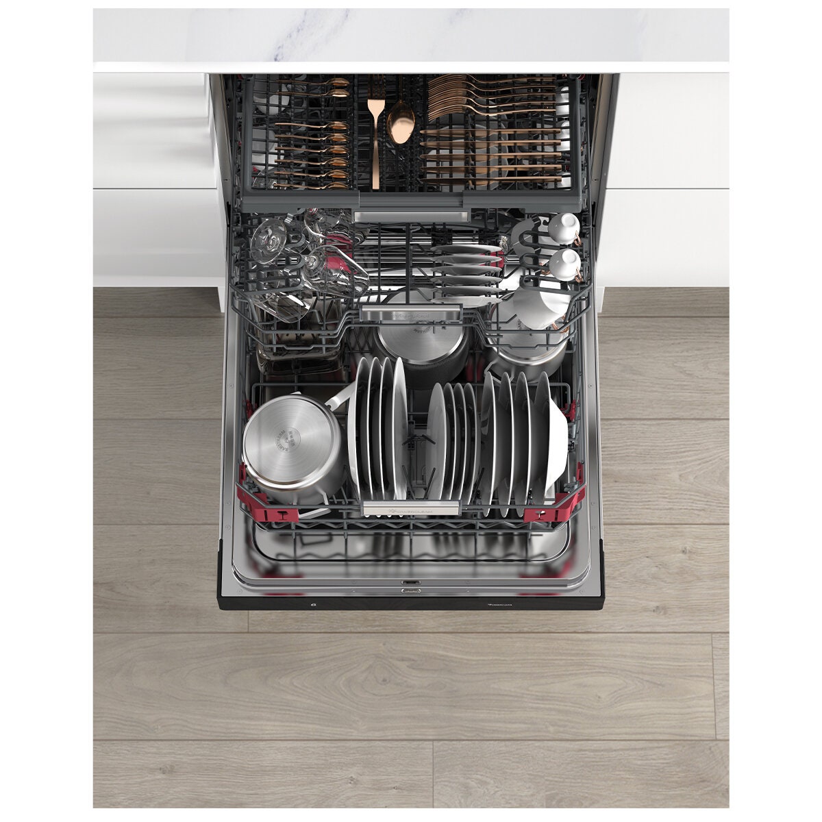 Whirlpool PowerClean Fully Integrated Dishwasher - 15 Place Settings, 6th Sense, Turbo Wash - WIO3033PELAUS