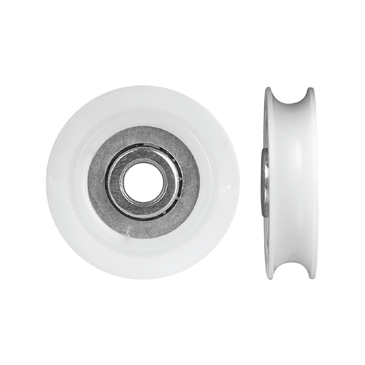 Rolltrak 32mm White Acetal Concave Roller, Patio Door