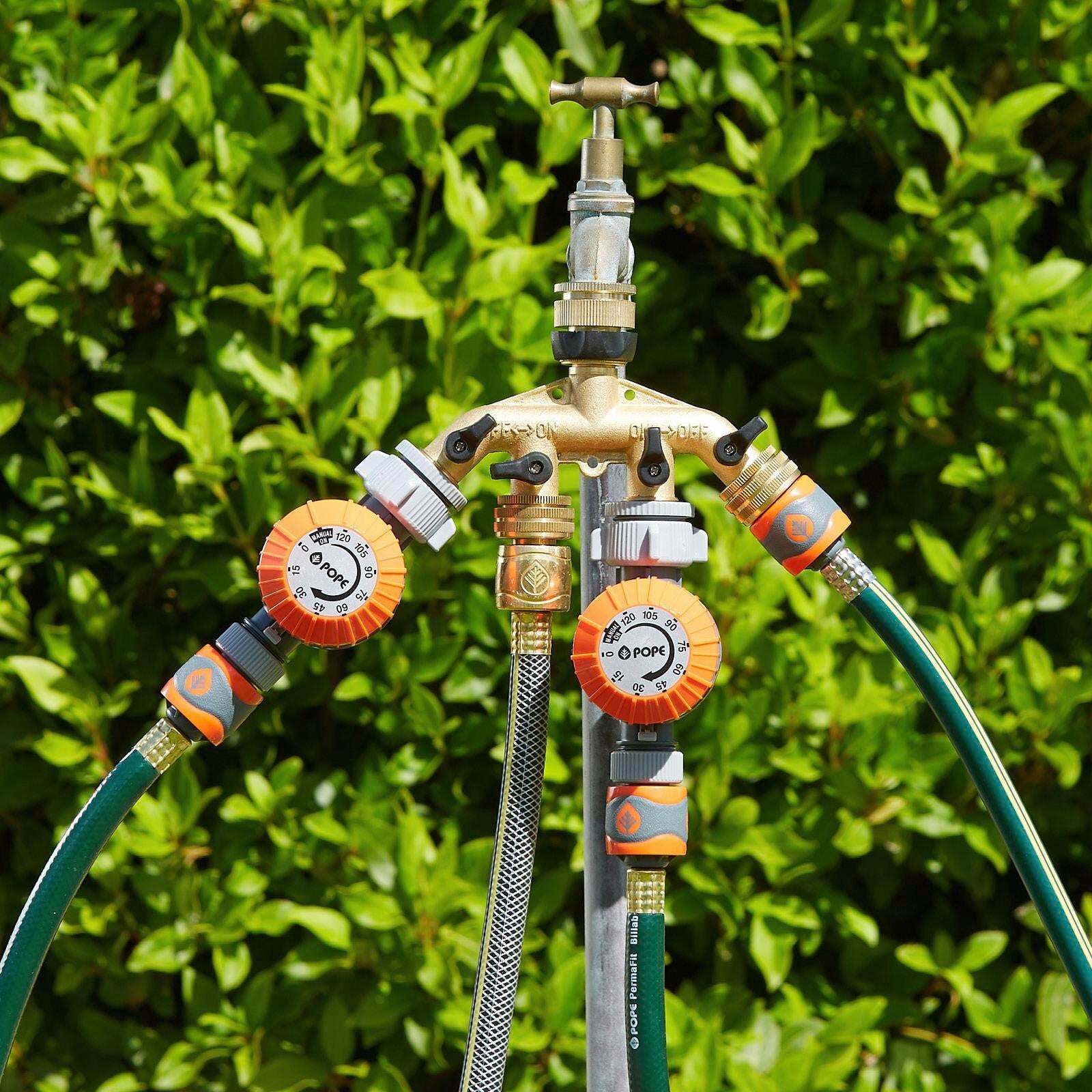 Pope 4 Way Brass Tap Adaptor Outlet for 3/4" and 1" Taps Outdoor