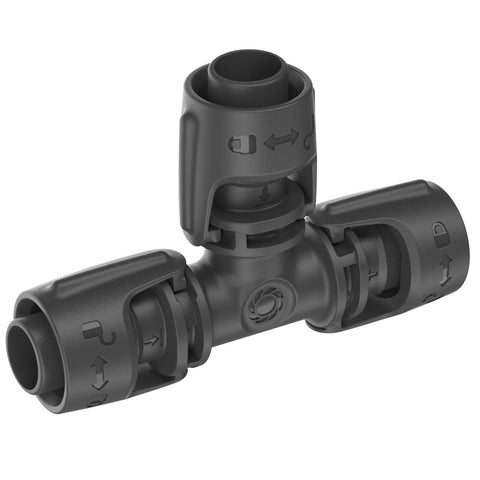 GARDENA 13mm Micro Irrigation T-Joint in Black High-Impact Plastic, 2 Pack