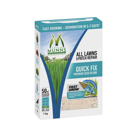 Munns Professional 1.1kg Quick Fix All Lawns and Patch Repair Premium Seed Blend