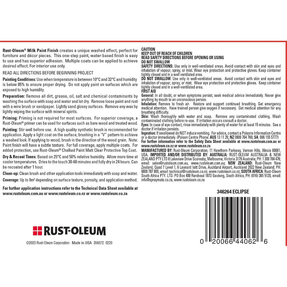 Rust-Oleum 946ml Eclipse Milk Paint Finish Indoor