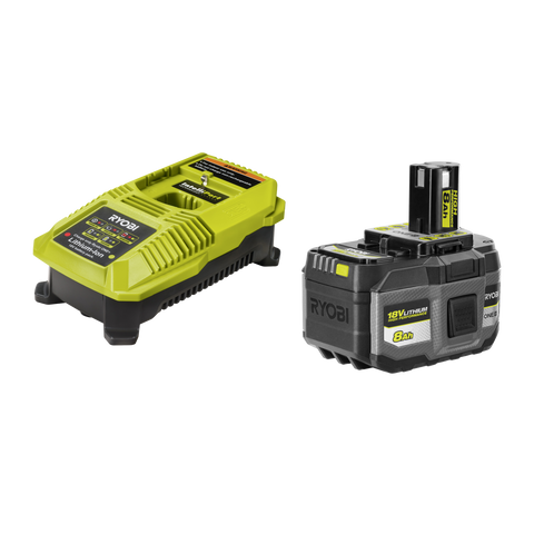 Ryobi 18V ONE+ HP 8.0Ah Battery and Fast Charger Starter Kit R18SK18