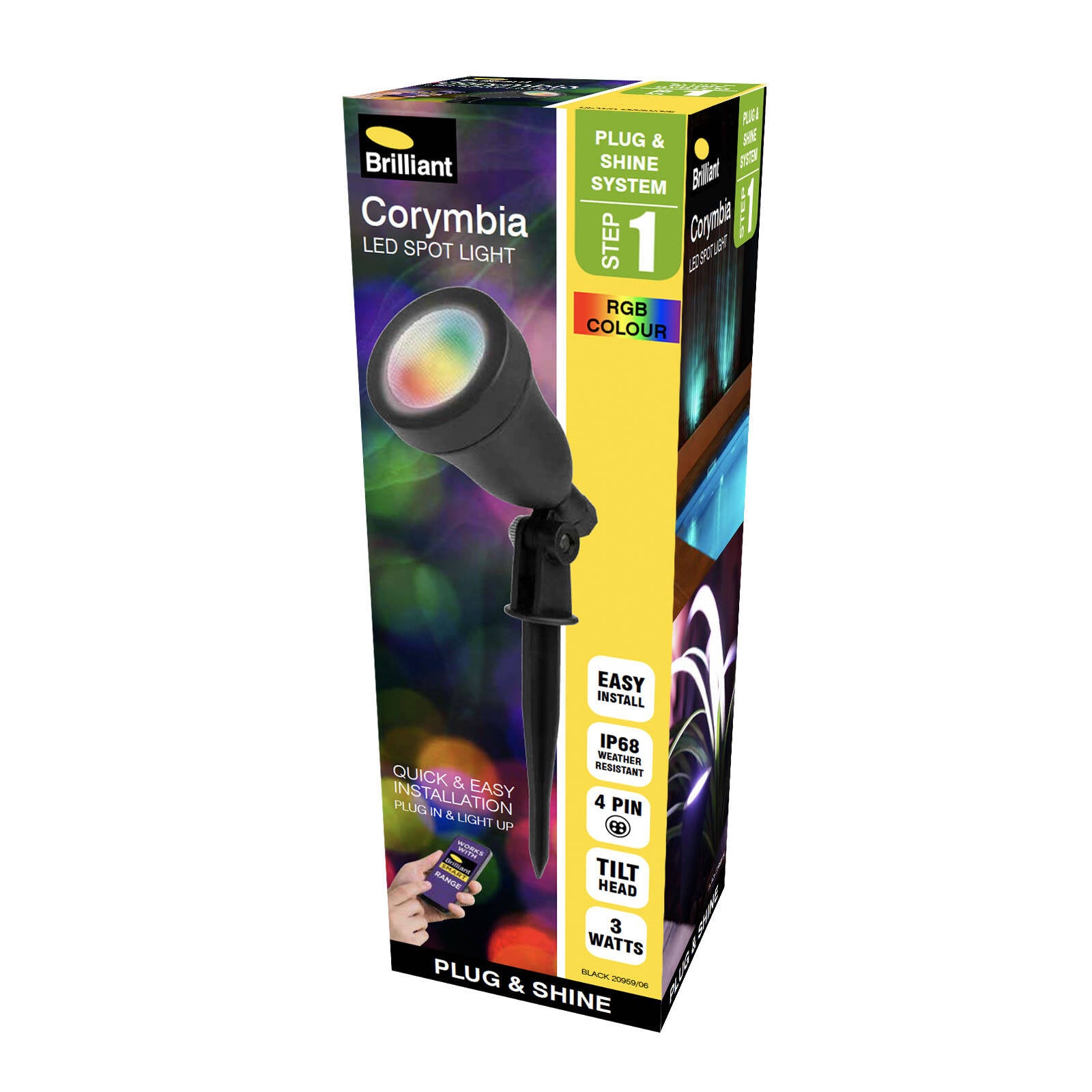 Brilliant Corymbia 12V Smart Wi-Fi RGB Garden Light 20959/06