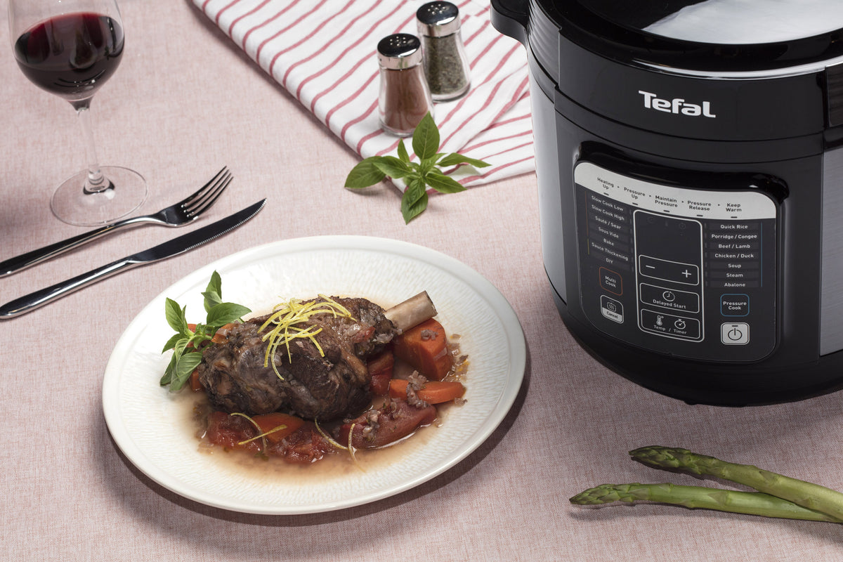Tefal Home Chef Smart 6L Multicooker - 15 Pre-Set Programs, Fast Pressure Cooking, Black - CY601