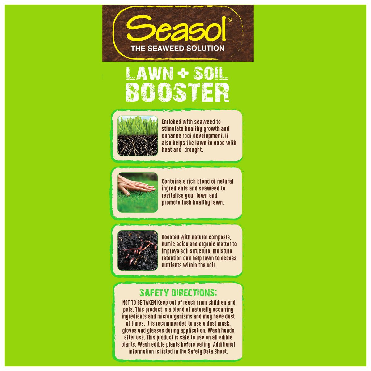 Seasol Lawn Soil Booster 5kg - Natural Granular Treatment - Brown - SuperSaverAU - view 3