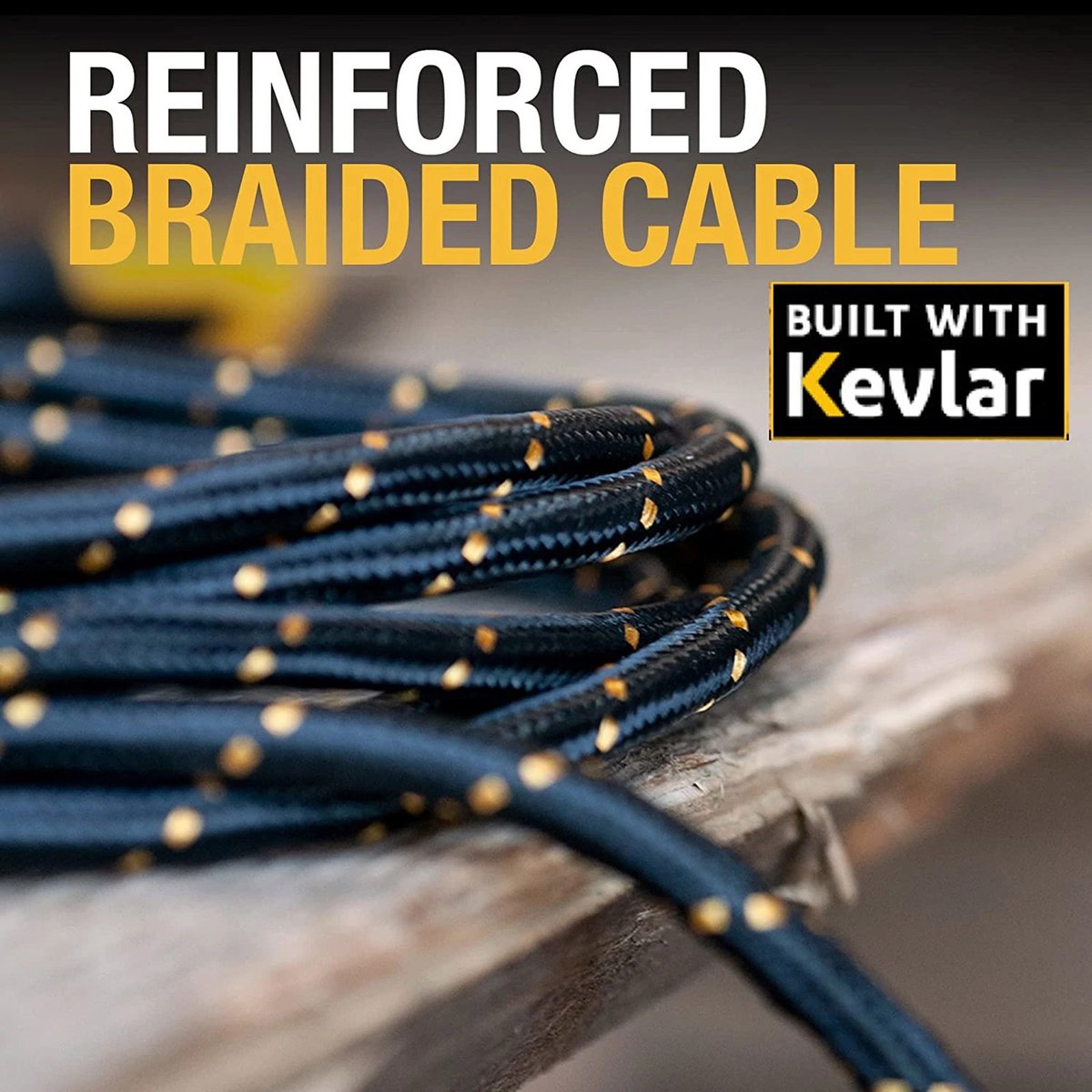 DeWALT 3M USB-C to USB Charging Cable, Kevlar Reinforced 1311349DWE