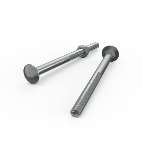 Zenith M10 Cup Head Bolt and Nut Each - 150mm - Zinc Plated - Coarse Thread - SuperSaverAU - view 1