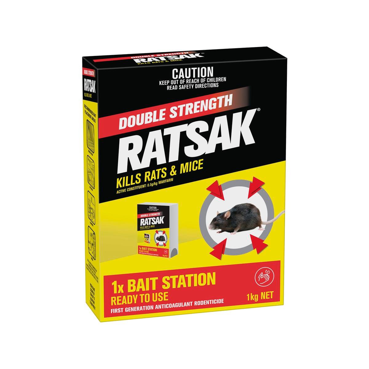 Ratsak Bait Station - 1kg - Pellets - Indoor Use - SuperSaverAU - view 1