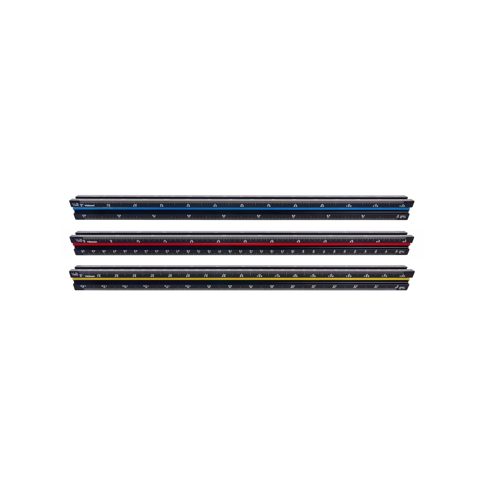 Trojan 300mm Triangle Scale Ruler, 6 Scales 1:100 to 1:600